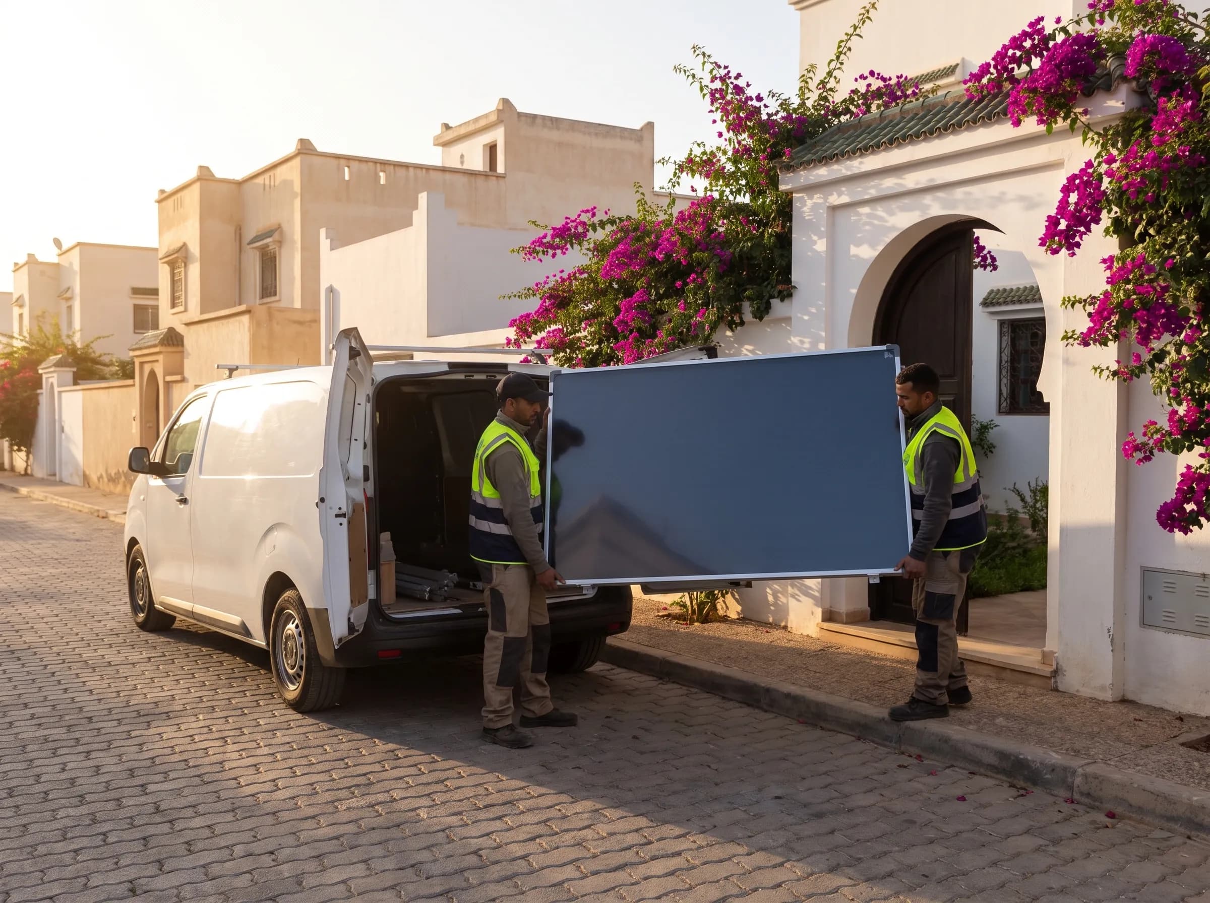 Ihope technicians delivering a Solahart collector